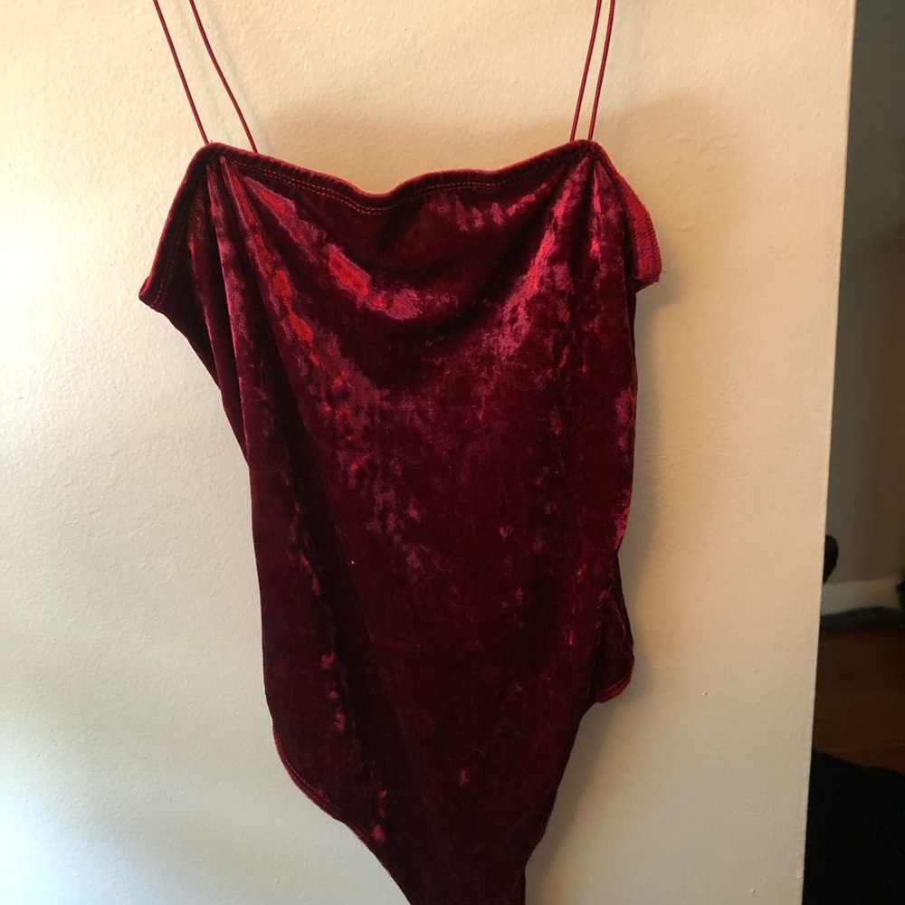 Velvet red bodysuit